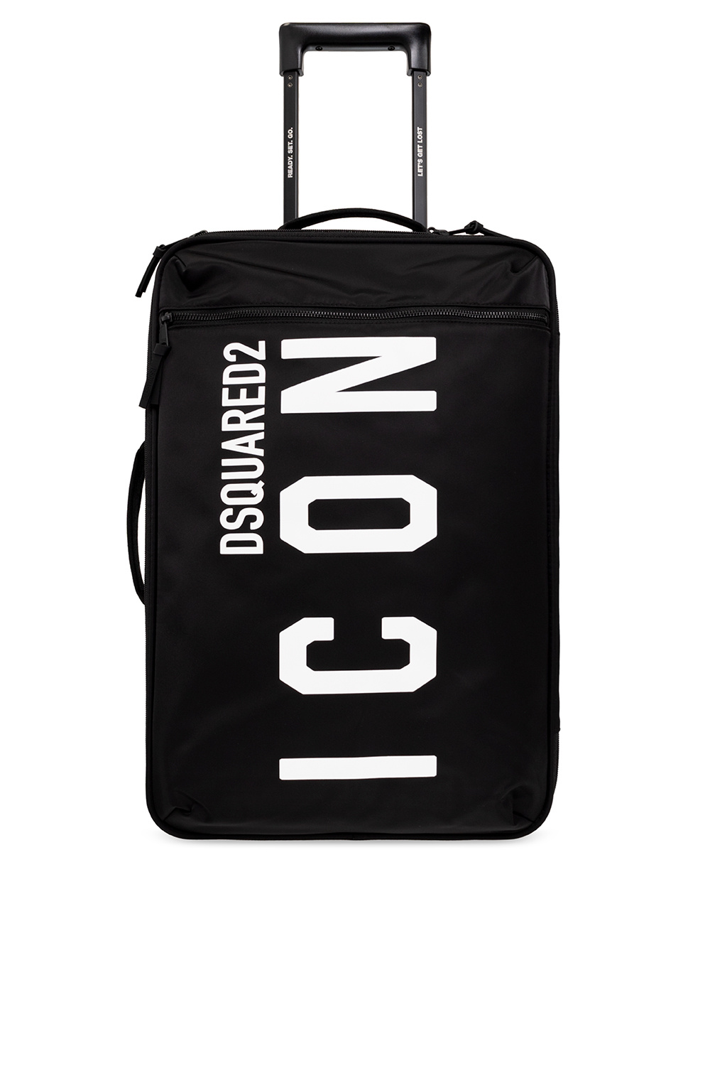 Paul Costelloe leather sleek backpack in black SchaferandweinerShops Singapore Black Suitcase with logo Dsquared2